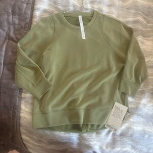 lululemon athletica Softstreme Draped-Back Crew Green Sweatshirt